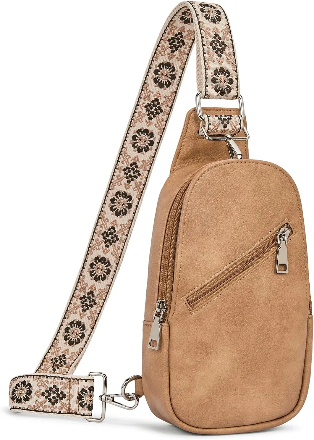 CLUCI Cross Body Bag Purse for Women, Sling Bag Crossbody Purse, Leather Sling Bag Crossbody Bags Trendy Chest Bag for Travel