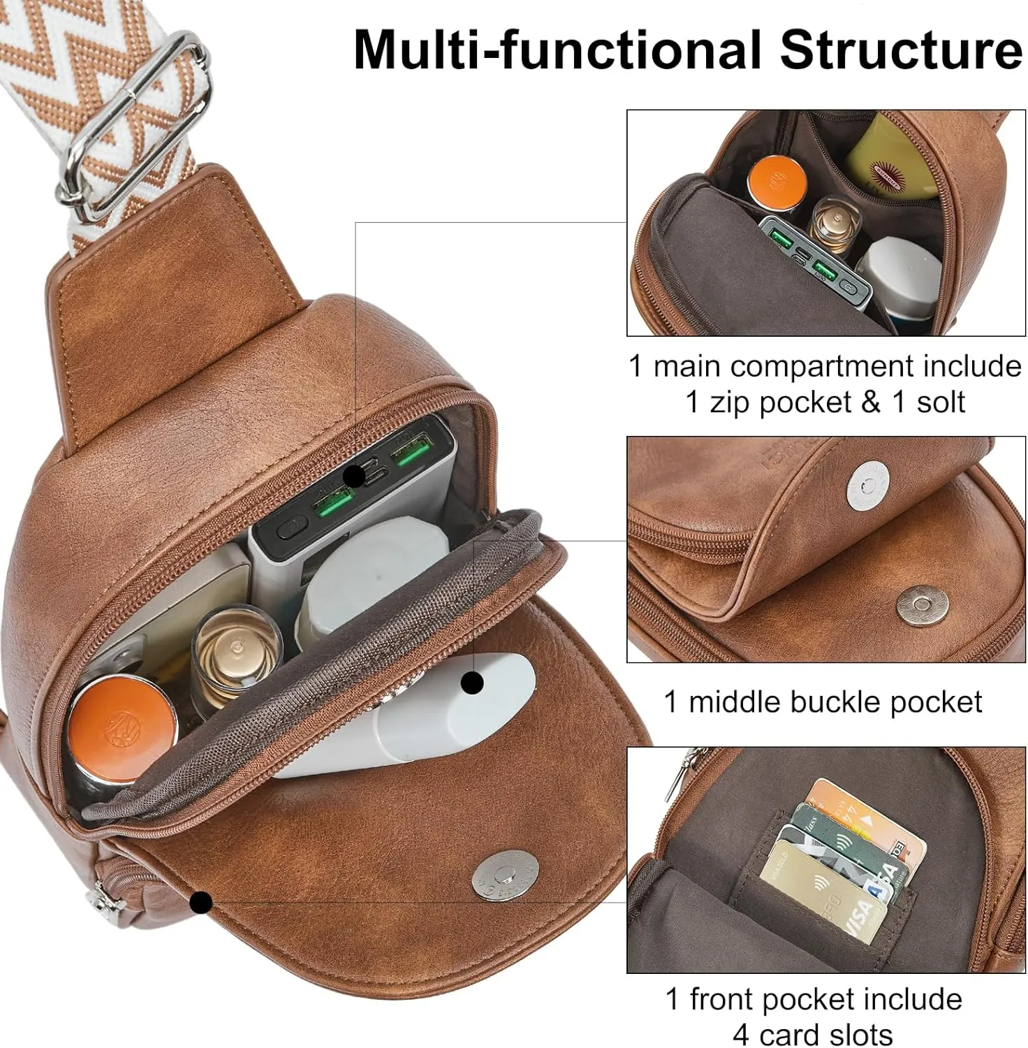 CLUCI Crossbody Bags for Women Sling Bag Cross Body Bag for Woman Small Cross body Bags for Women 2024 Leather Sling Backpack