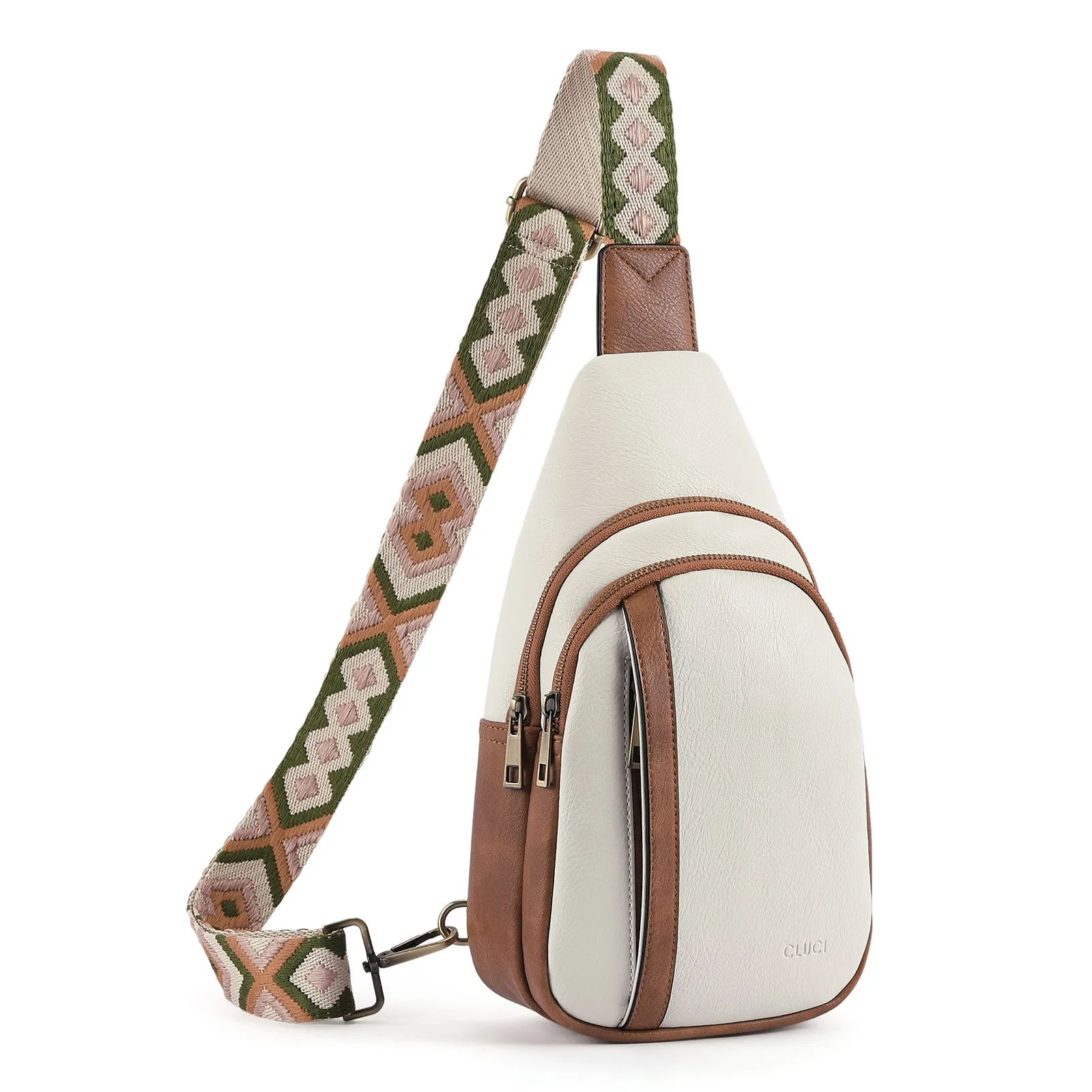 CLUCI Sling Bag Crossbody Bags for Woman Leather Cross Body Bag Sling Backpack Crossbody Chest Bag Daypack Travel