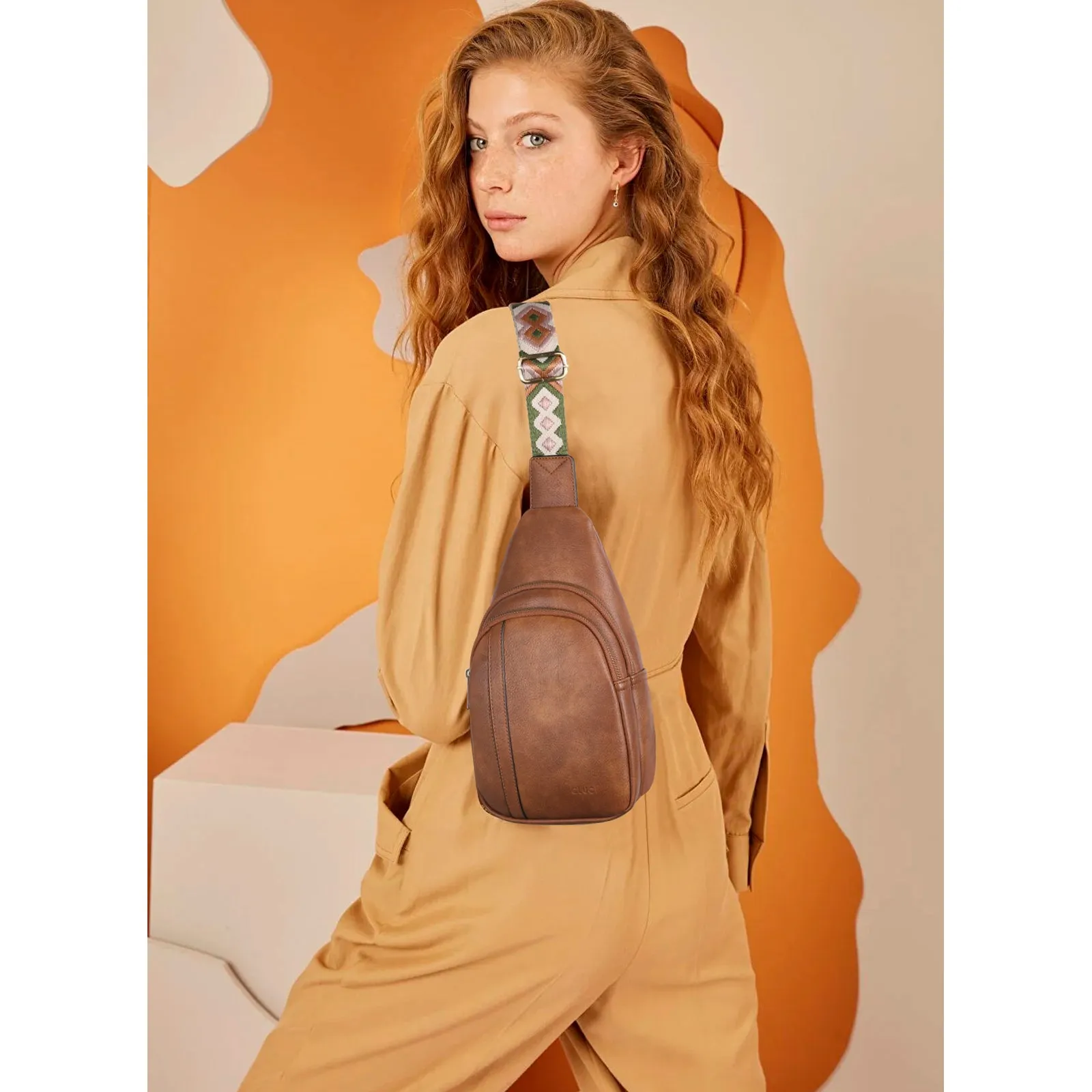 CLUCI Sling Bag Crossbody Bags for Woman Leather Cross Body Bag Sling Backpack Crossbody Chest Bag Daypack Travel