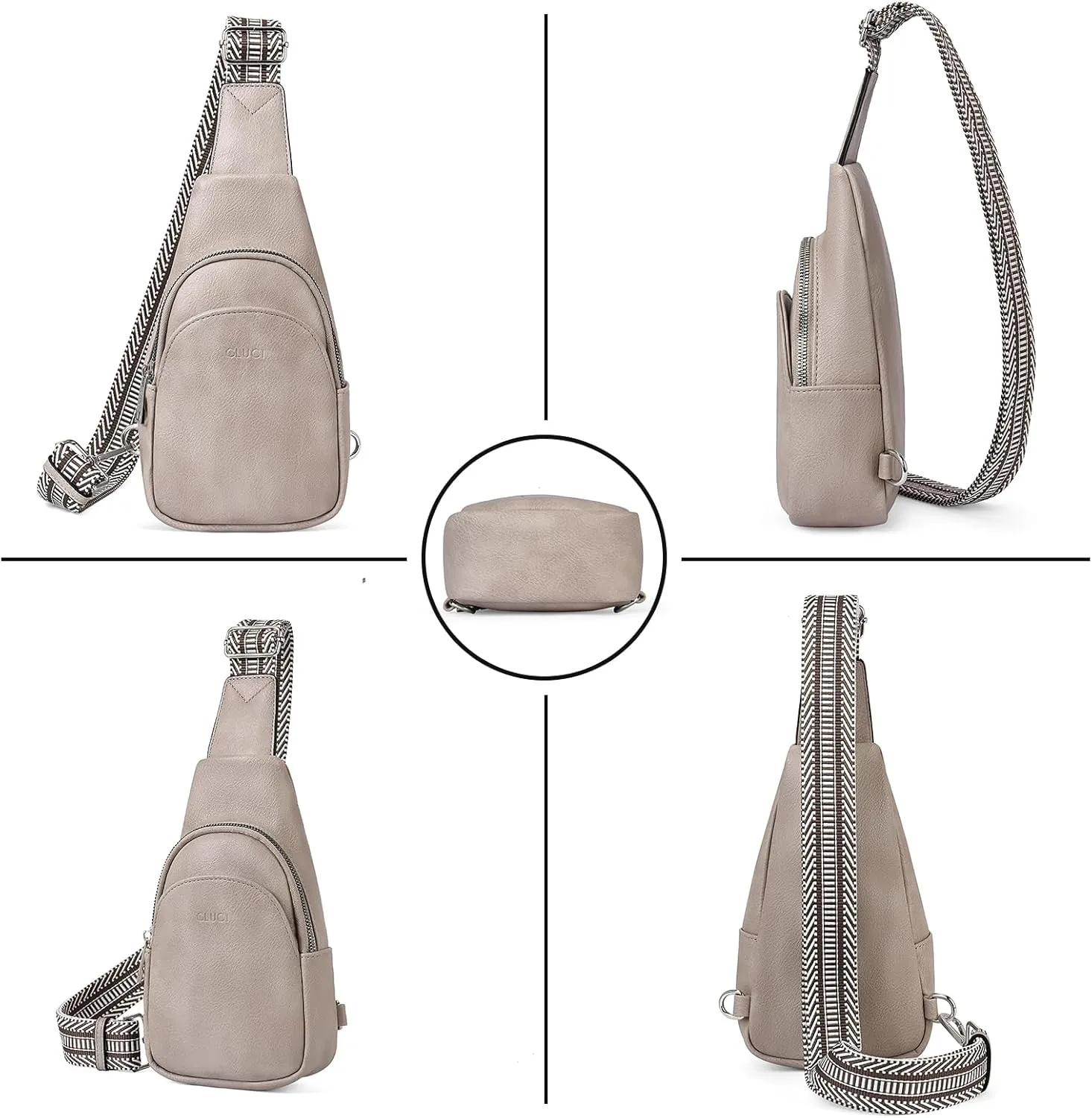 CLUCI Small Sling Bag for Women,Vegan Leather Crossbody Bags for Women,Fanny Packs with Guitar Strap