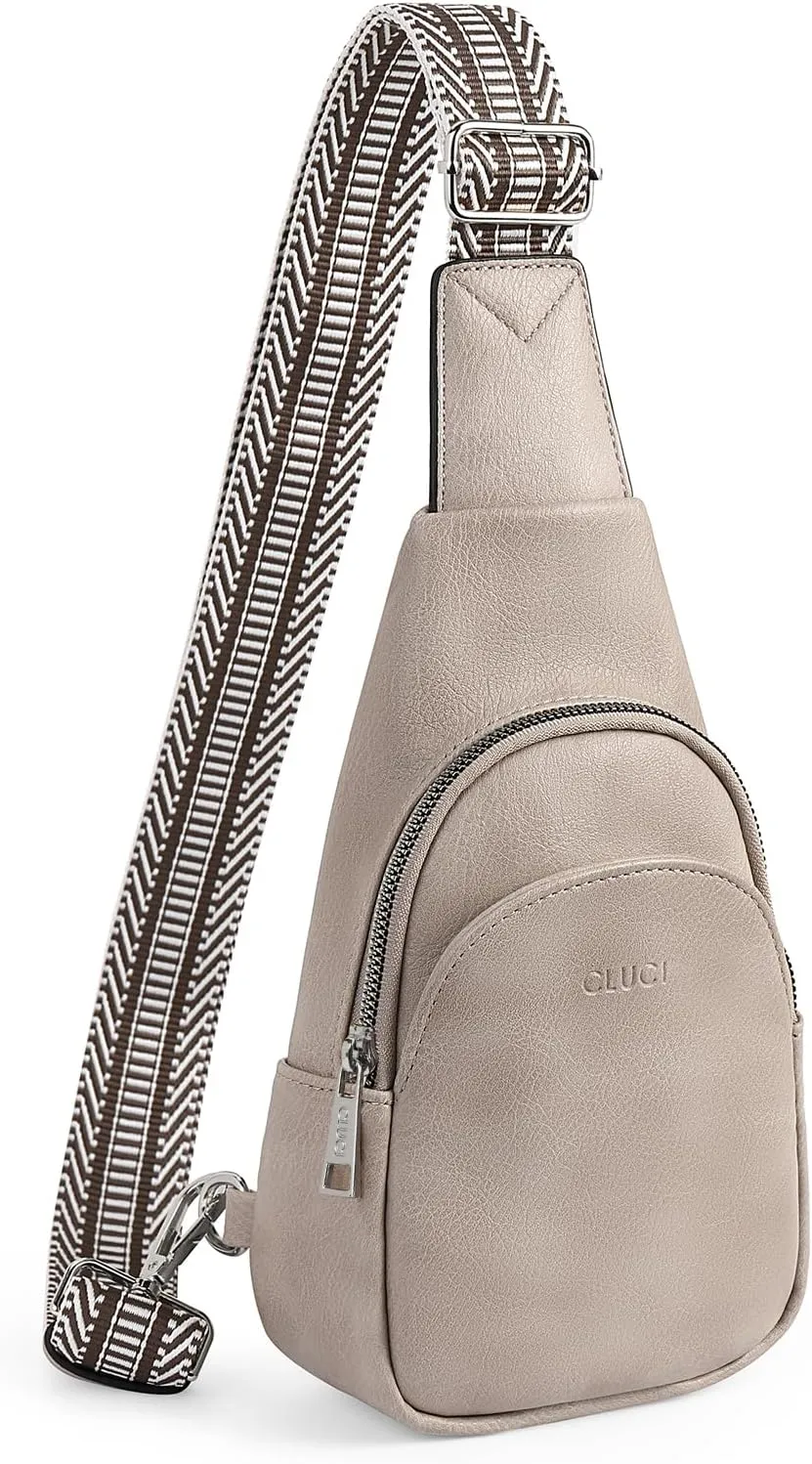 CLUCI Small Sling Bag for Women,Vegan Leather Crossbody Bags for Women,Fanny Packs with Guitar Strap