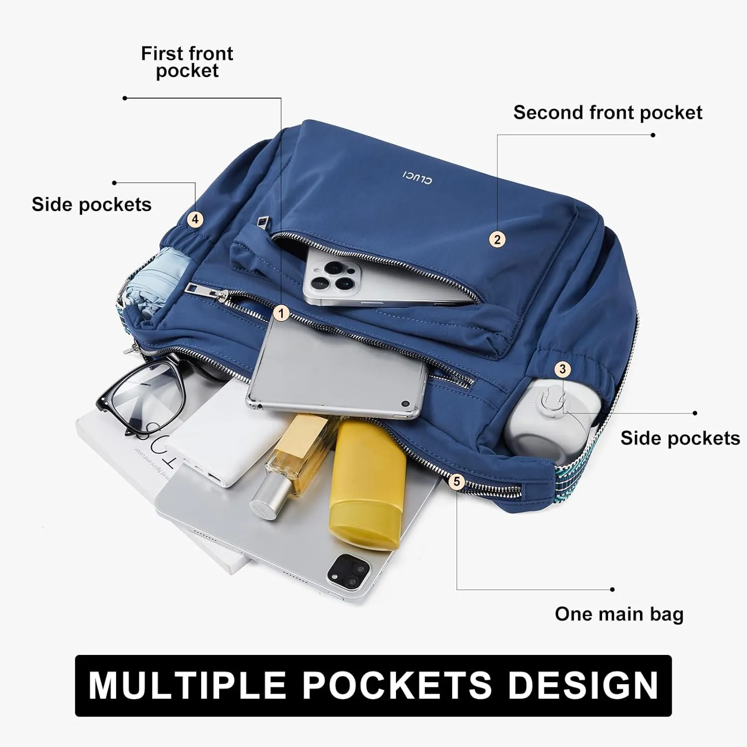 CLUCI Travel Purses for Women, Waterproof Nylon Crossbody Bags for Woman Trendy, Anti Theft Shoulder Bag for Ladies