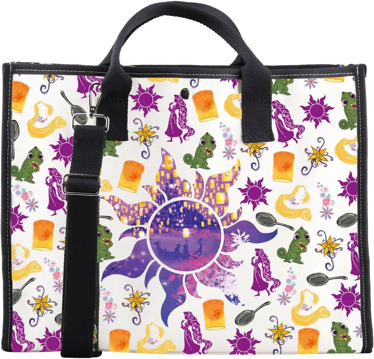CMNIM Fairy Tale Gifts Princess Sun Symbol Large Tote Bag Fairy Tale Story Inspired Gifts Princess Movie Fans Grocery Bag
