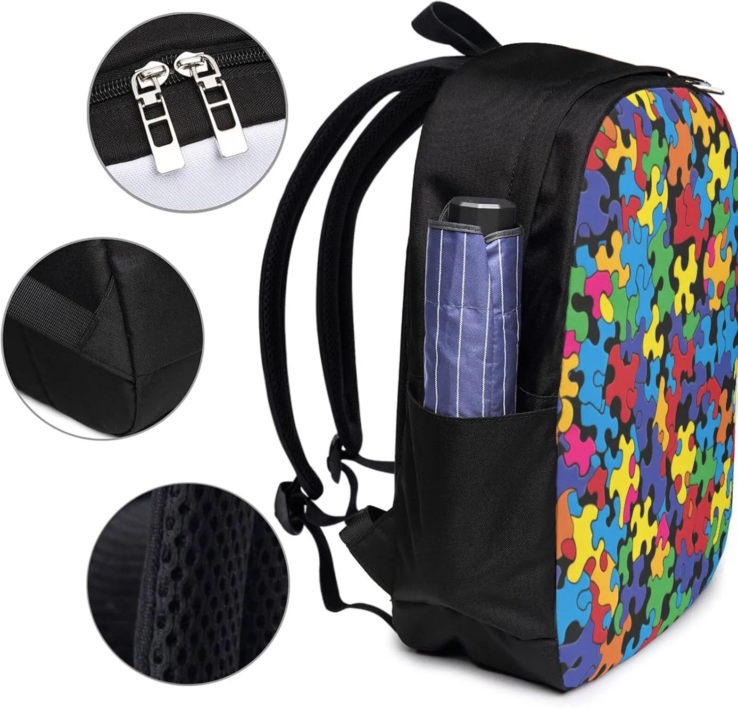 Colorful Autism Awareness Travel Laptop Backpack - Durable Business Laptops Backpack with USB Charging Port