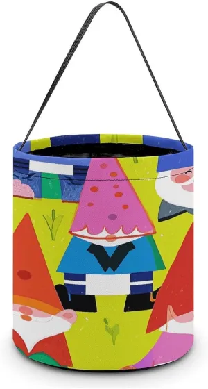 Colorful Gnomes Halloween Tote Candy Bag Candy Basket Candy Bucket Gift Bag for Halloween Party