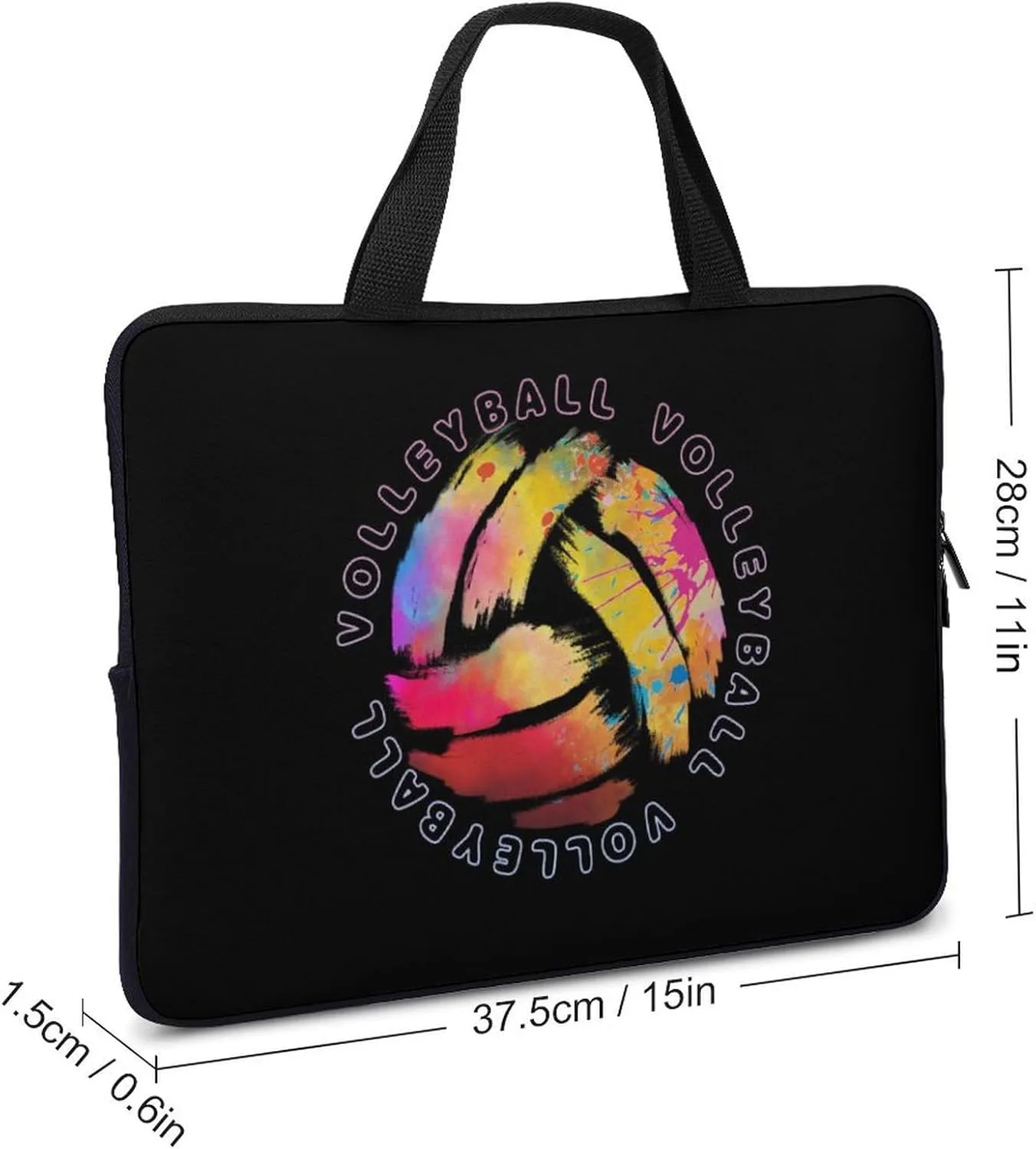 Colorful Ink Volleyball Laptop Bag Laptop Case Computer Messenger Bag with Adjustable Shoulder Strap
