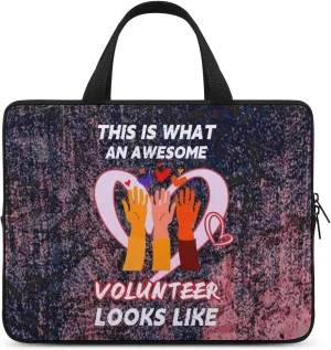 Colorful Stripes Texture Volunteer Laptop Bag Laptop Case Computer Messenger Bag with Adjustable Shoulder Strap