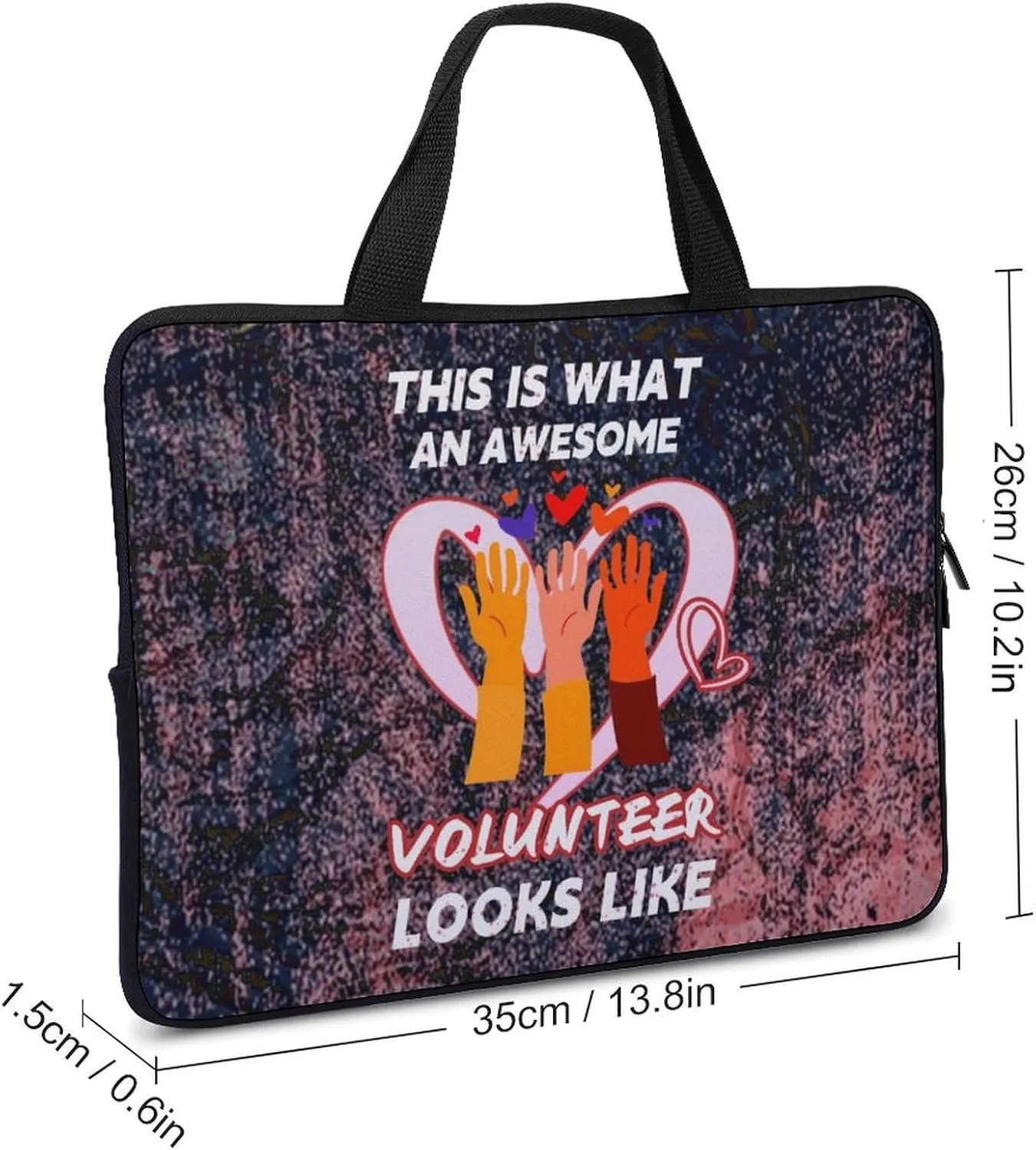 Colorful Stripes Texture Volunteer Laptop Bag Laptop Case Computer Messenger Bag with Adjustable Shoulder Strap