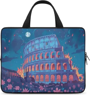 Colosseum Flame Flower Laptop Bag Laptop Case Computer Messenger Bag with Adjustable Shoulder Strap
