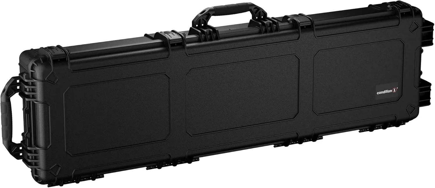 Condition 1 55" Long Gun Carrying Case Model 818 with Wheels, Rolling Hard Lockable Storage with Foam, IP67 Waterproof, TSA Friendly, Made in USA, 54.77"x16.50"x5.94"