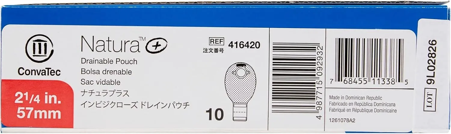Convatec 416420 Natura Drainable Pouch, 57mm, Box of 10