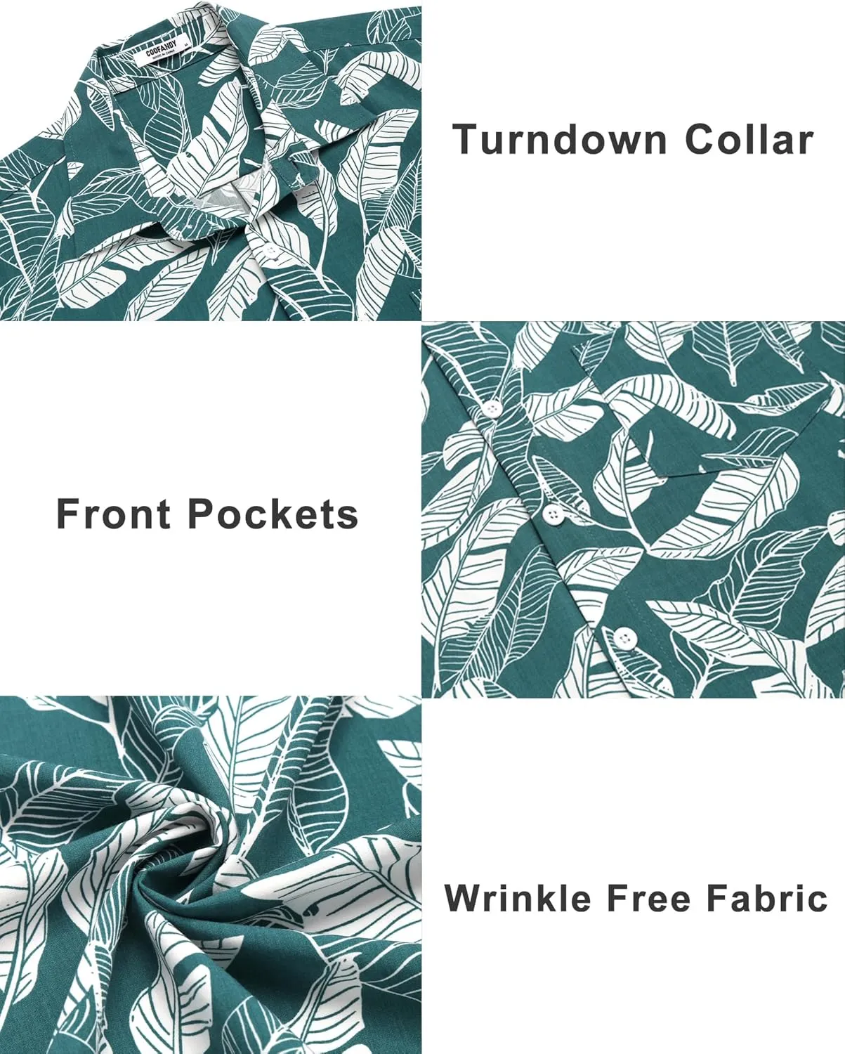 COOFANDY Mens Short Sleeve Shirts Casual Button Down Shirts Summer Beach Shirt Wrinkle Free