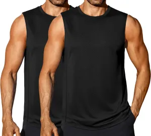 COOFANDY Sleeveless Muscle Shirts for Men Dry Fit Workout Gym Tank Tops Summer Swim Beach Shirt