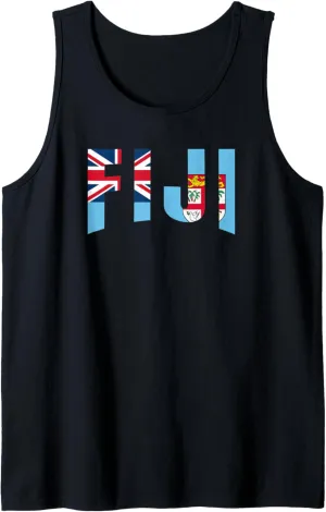 Cool Fiji Country Flag Light-Blue/White Fijian Fanatics Fan Tank Top