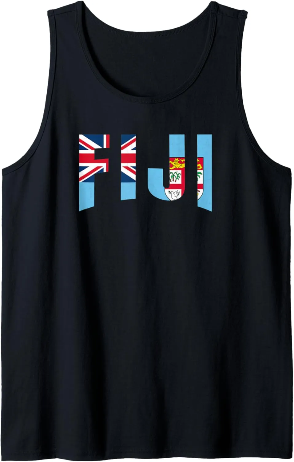Cool Fiji Country Flag Light-Blue/White Fijian Fanatics Fan Tank Top