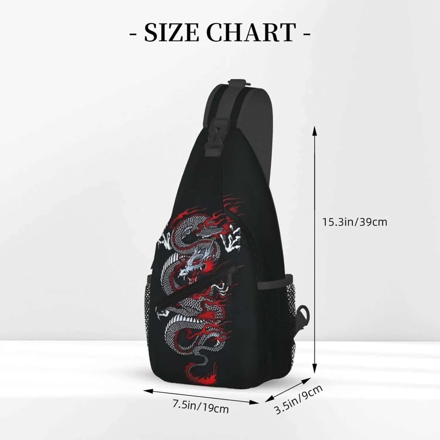 Cool Red Dragon Crossbody Sling Backpack Shoulder Bag Travel Working Daypack for Women and Men