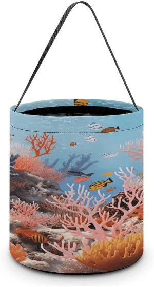 Coral Reef Halloween Tote Candy Bag Candy Basket Candy Bucket Gift Bag for Halloween Party
