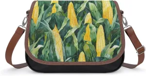 Corn Cobs Watercolor Printed Women's Crossbody Bags Novelty Purse Handbag Shoulder Bag For Women