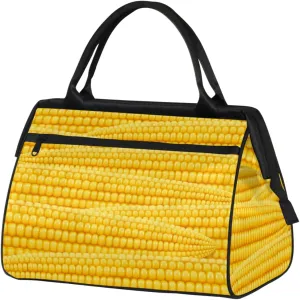 Corncob Pattern Funny Weekender Bags for Women 25L Small Travel Duffel Bag Teen Girl Overnight Tote Bags Ladies Gym Duffle Carry On Bag