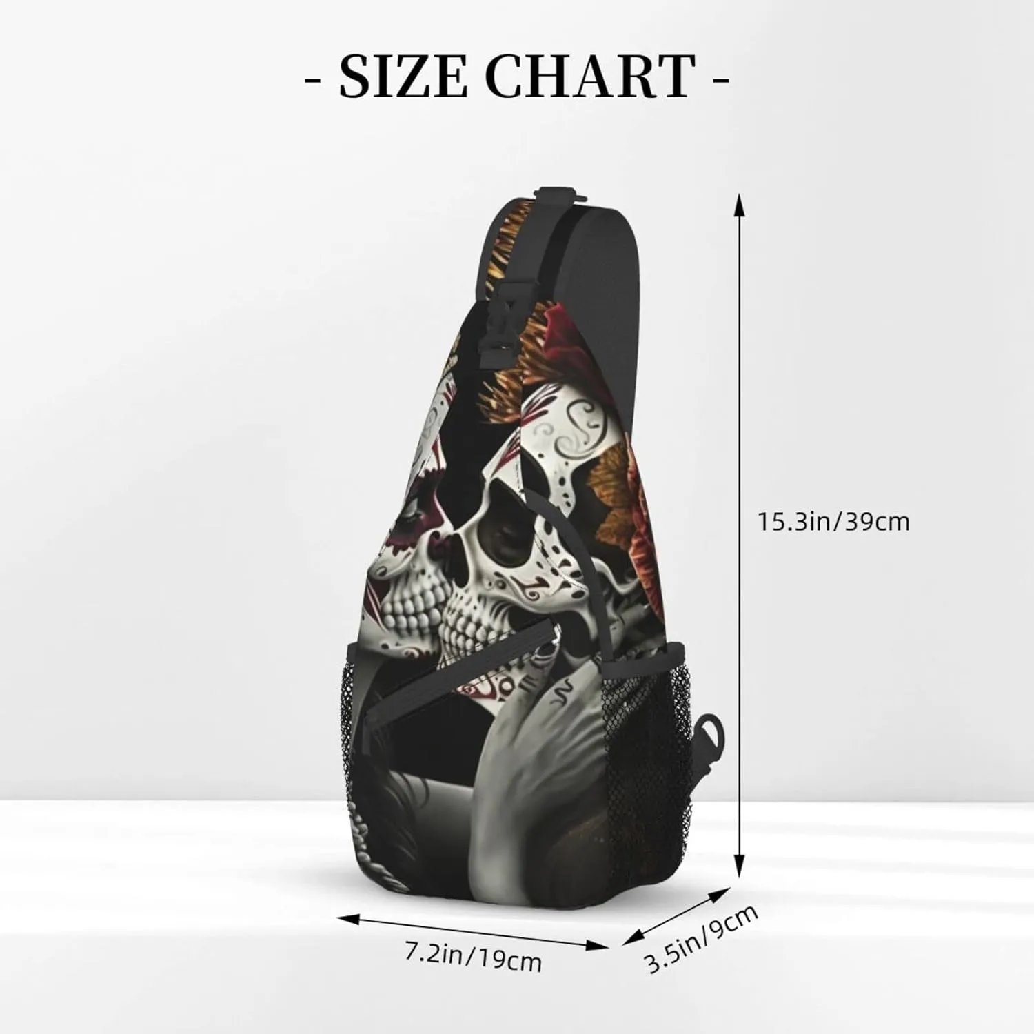 Couple Skull Outdoor Cross-body Shoulder Bag, Unisex Backpack For Women Men Young Hiking Travel