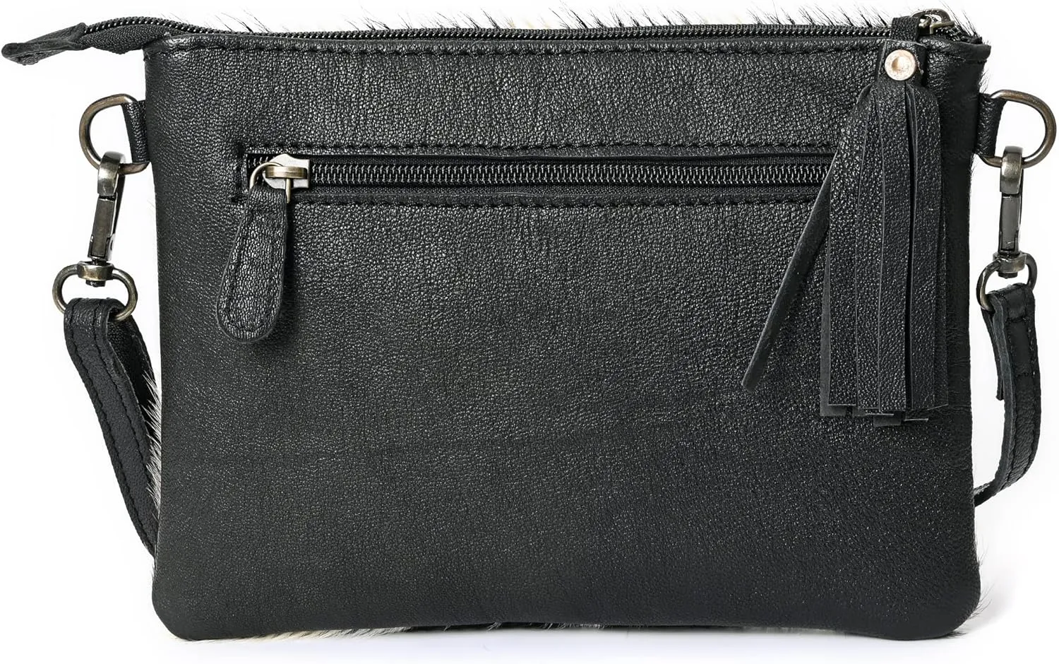 cowhide and hair on Pouch bag Genuine cowhide hair on small crossbody Bag with adjustable detachable strap