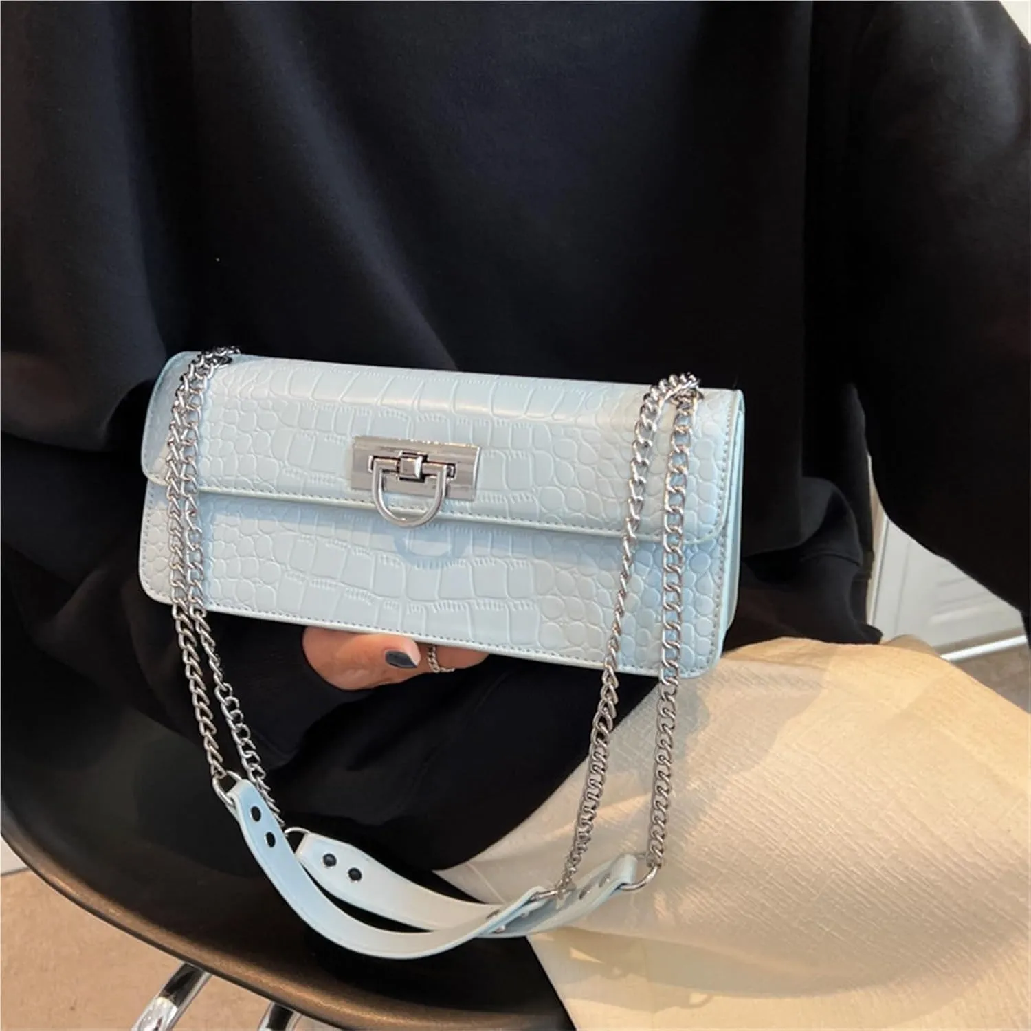 cross-body bag Crocodile Print Chain Shoulder Crossbody Bag