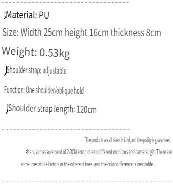 cross-body bag Premium Shoulder Chain Underarm Saddle Bag