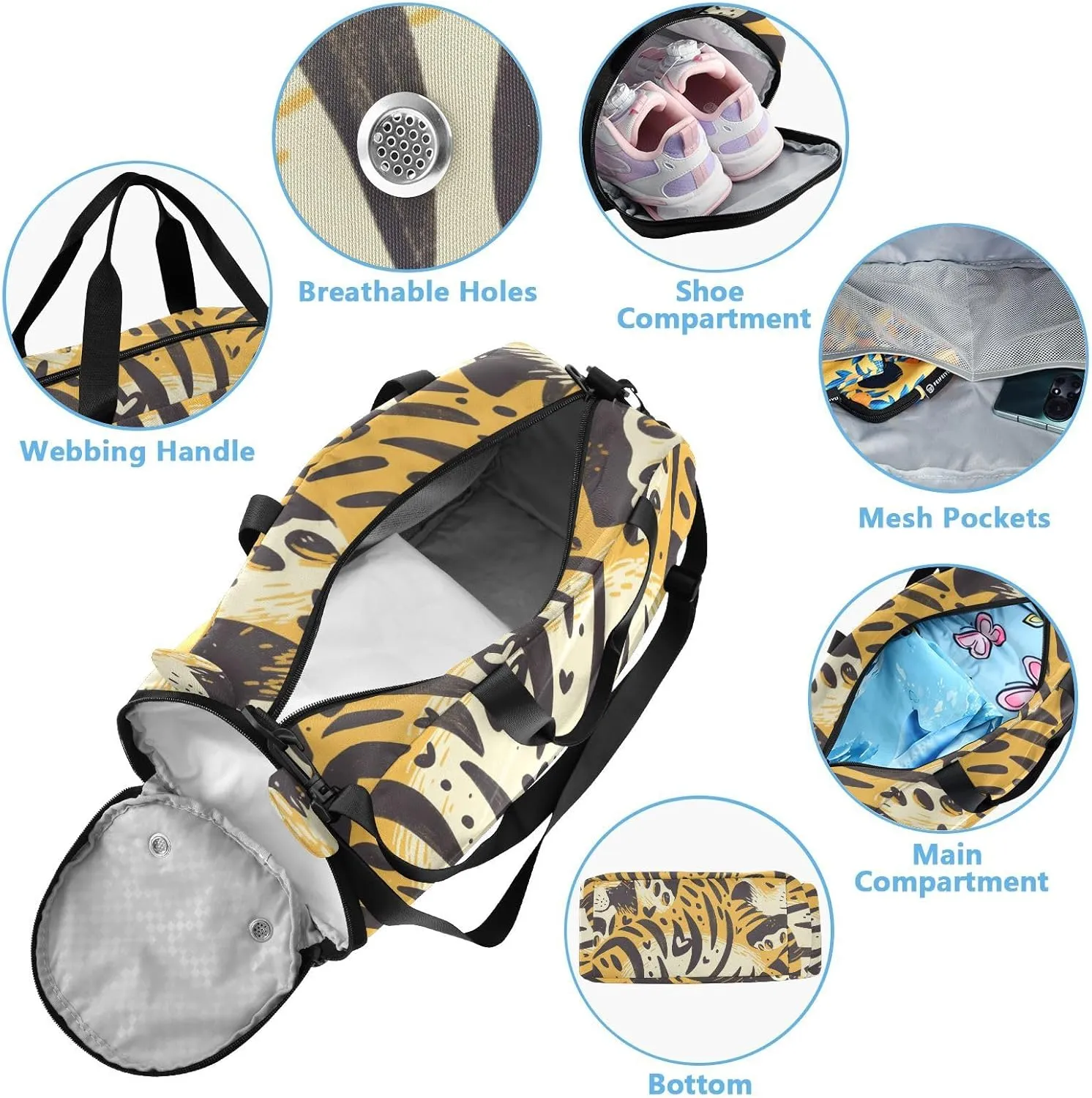 Cross Body Purse with Shoes Compartment Fashion Handbags for For Hiking Traveling