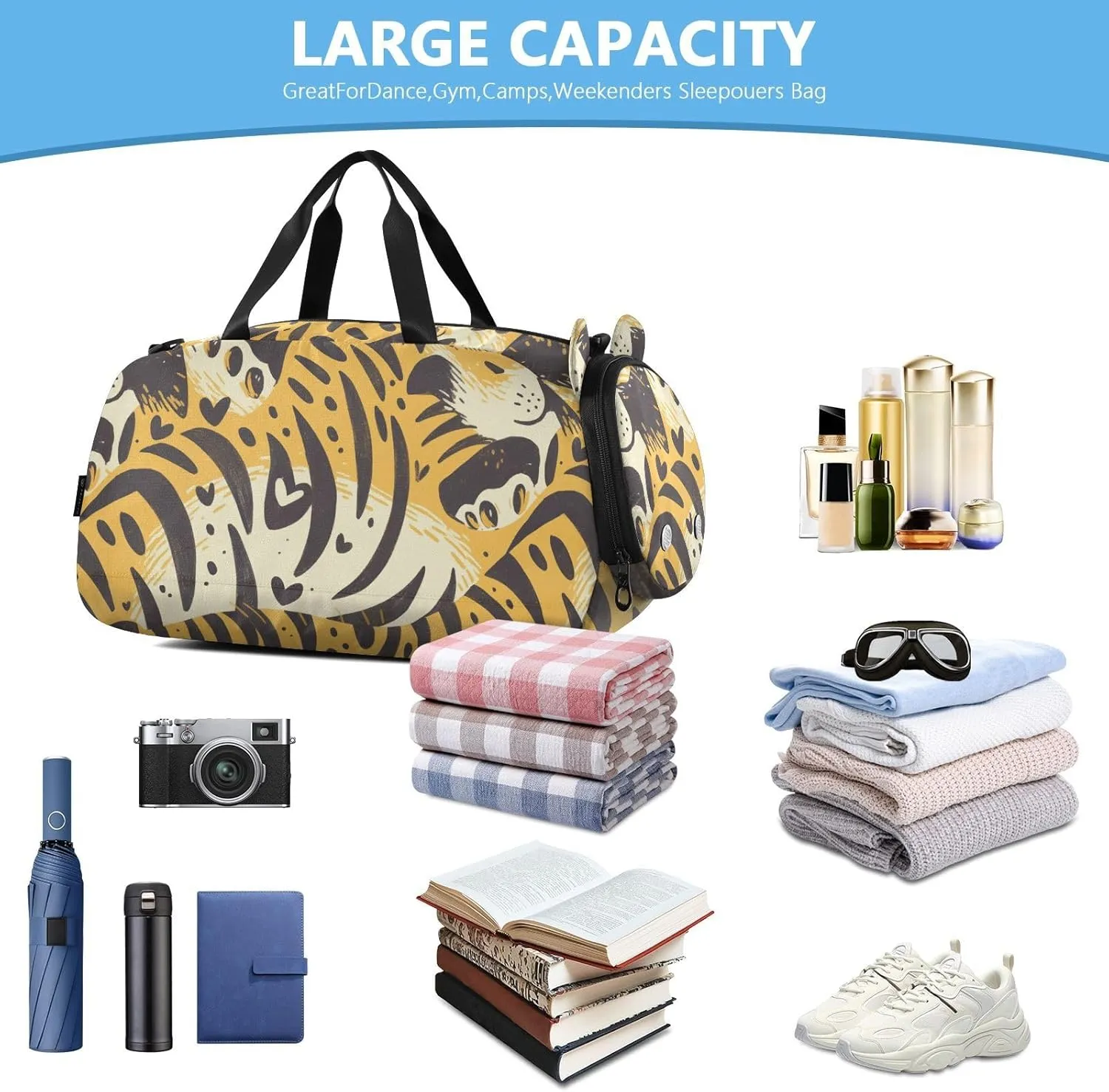 Cross Body Purse with Shoes Compartment Fashion Handbags for For Hiking Traveling