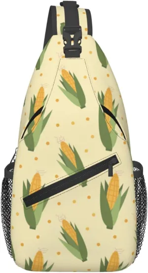 Cross Body Sling Bag For Women Men Yellow Corn Crossbody Bag Anti Theft Chest Bag Shoulder Backpack Travel Hiking Daypack Large Sling Cross Body Bag