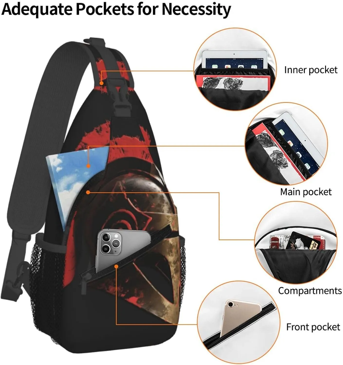 Cross Chest Bag Diagonally Sling Backpack Crossbody Shoulder Bag Surfboard Sling Bag Travel Hiking Daypack