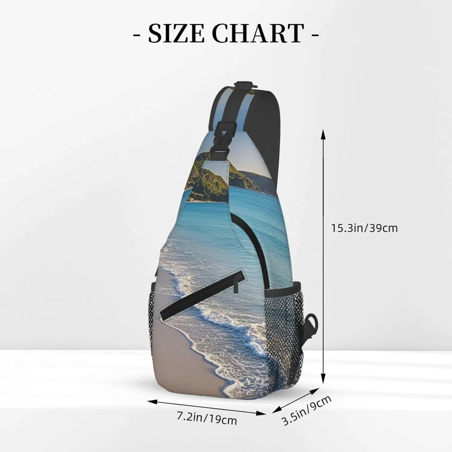 Crossbody Bag for Women Men Beautiful beaches Chest Bag Crossbody Sling Bag Adjustable Shoulder Bag