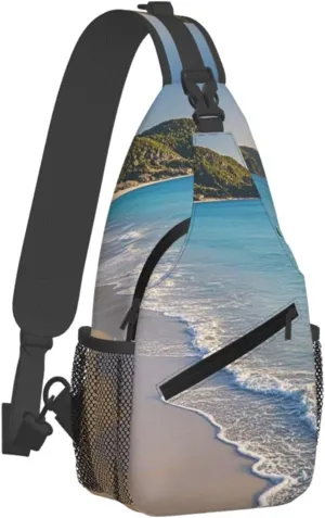 Crossbody Bag for Women Men Beautiful beaches Chest Bag Crossbody Sling Bag Adjustable Shoulder Bag