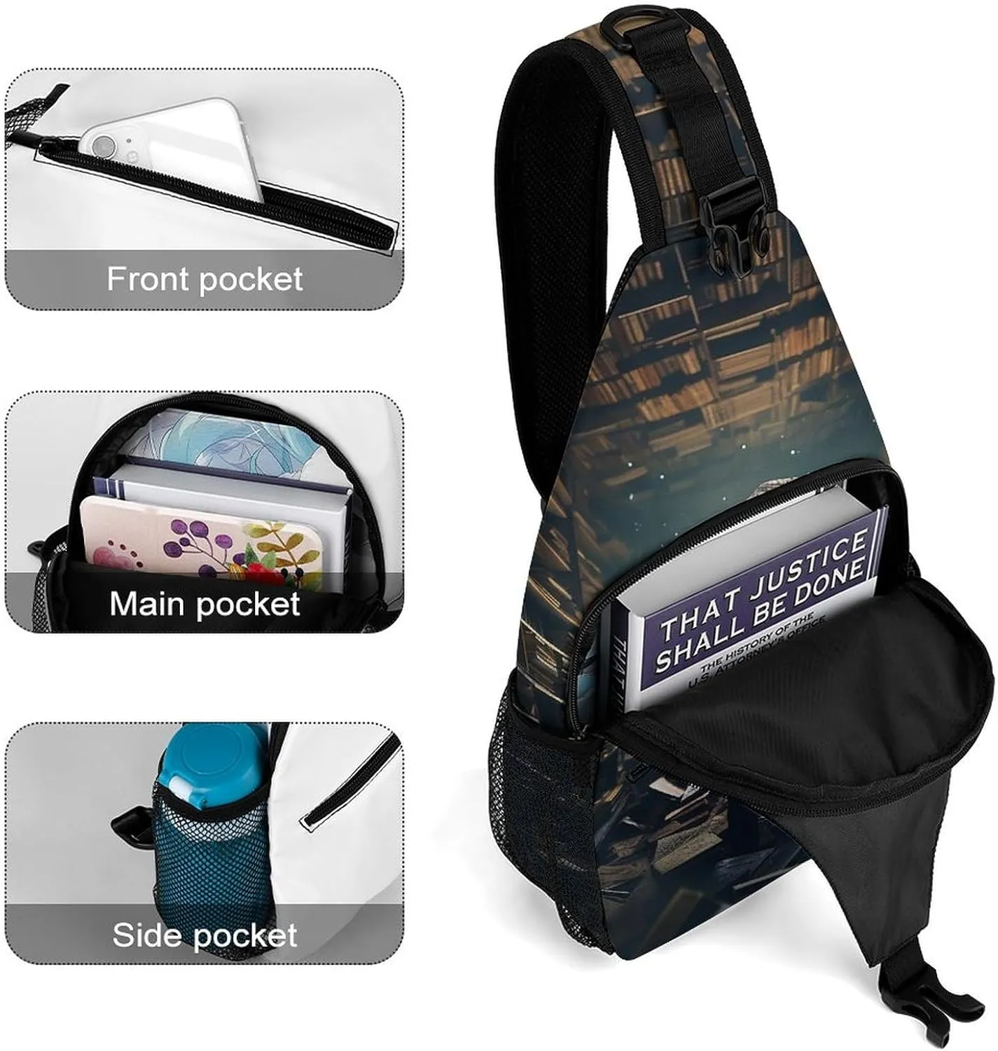 Crossbody Bag for Women Men Chest Bag Cool Dolphin Sling Bag Crossbody Shoulder Bag Sling Backpack