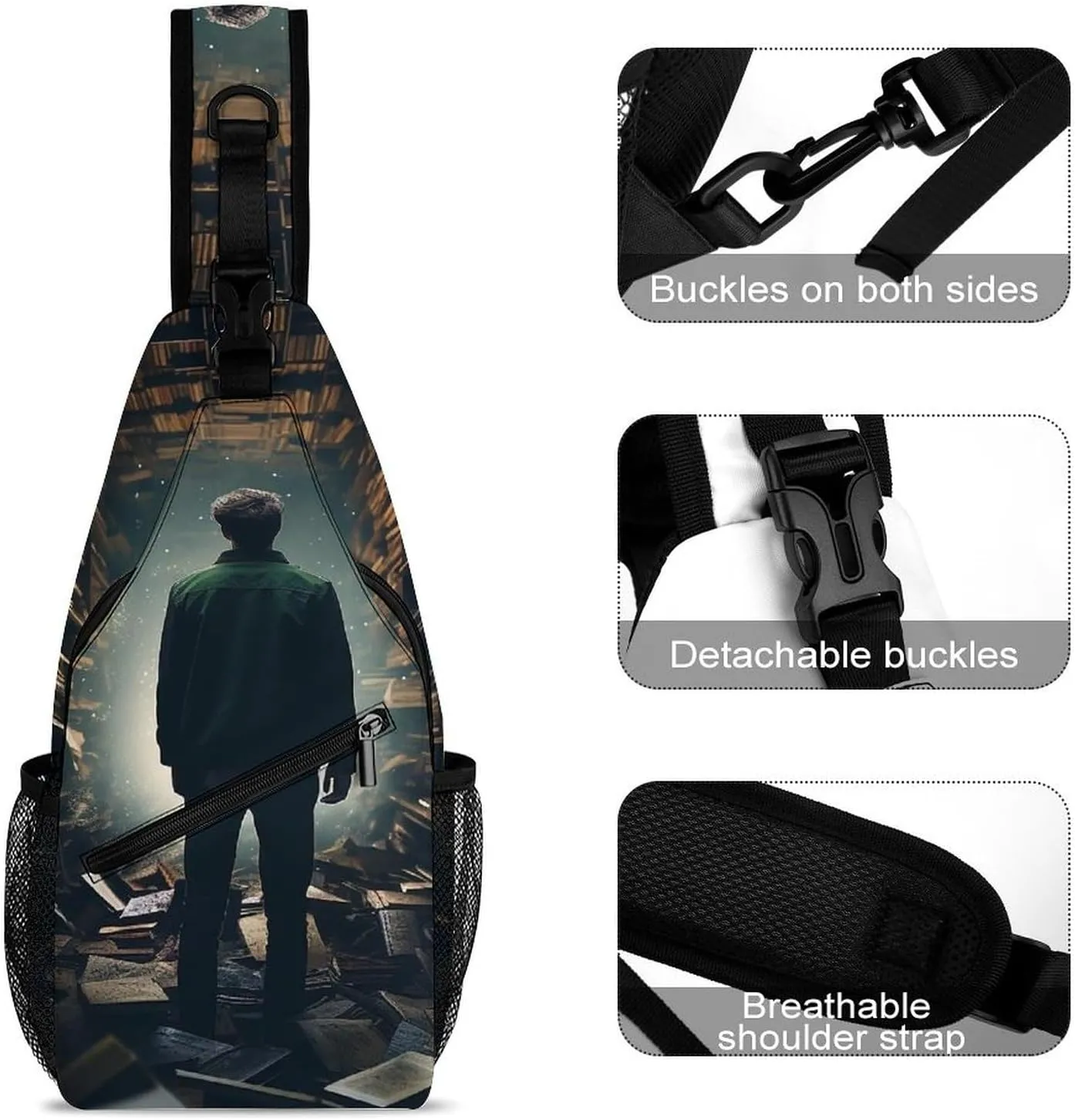 Crossbody Bag for Women Men Chest Bag Cool Dolphin Sling Bag Crossbody Shoulder Bag Sling Backpack
