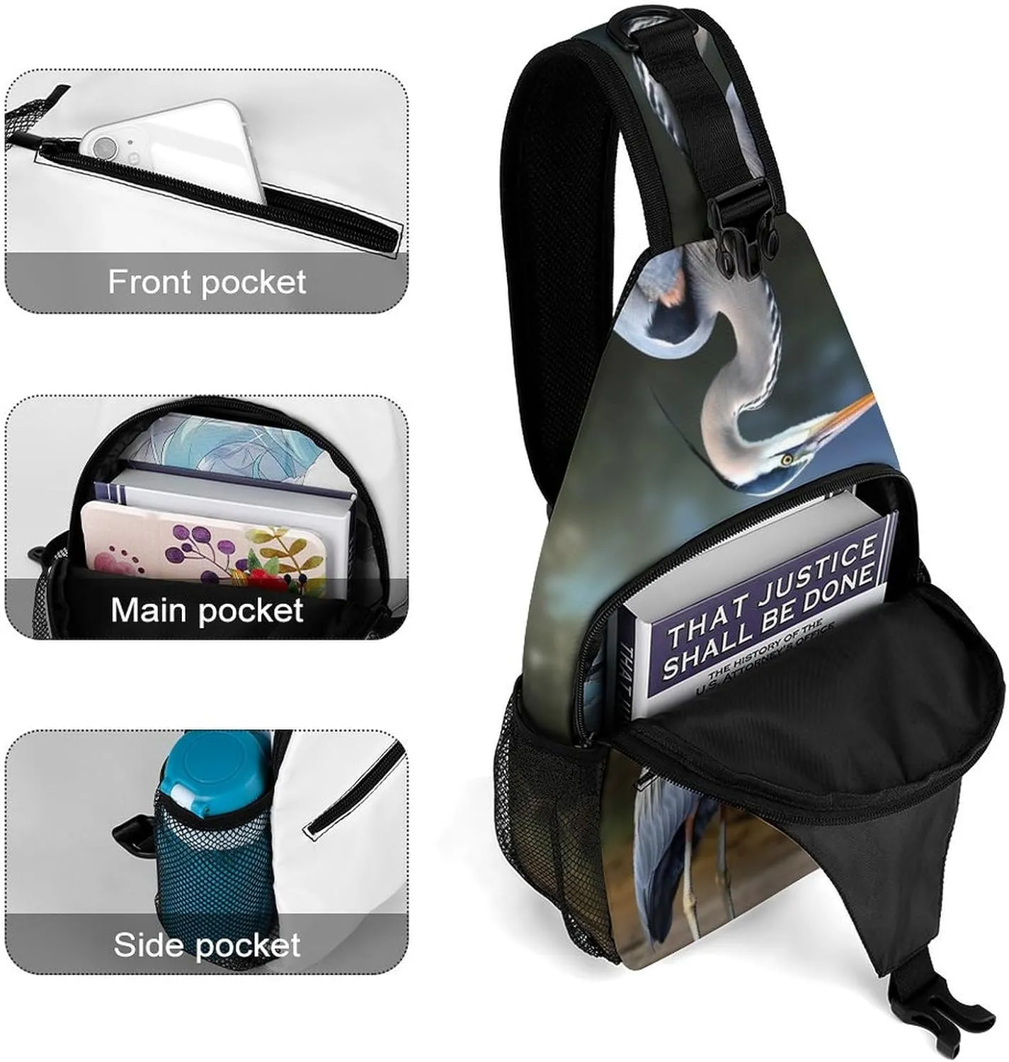 Crossbody Bag for Women Men Chest Bag Music Studio Sling Bag Crossbody Shoulder Bag Sling Backpack