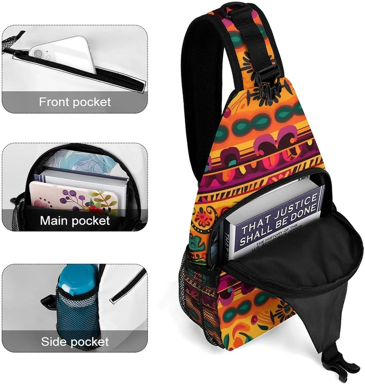 Crossbody Bag for Women Men Chest Bag Music Studio Sling Bag Crossbody Shoulder Bag Sling Backpack
