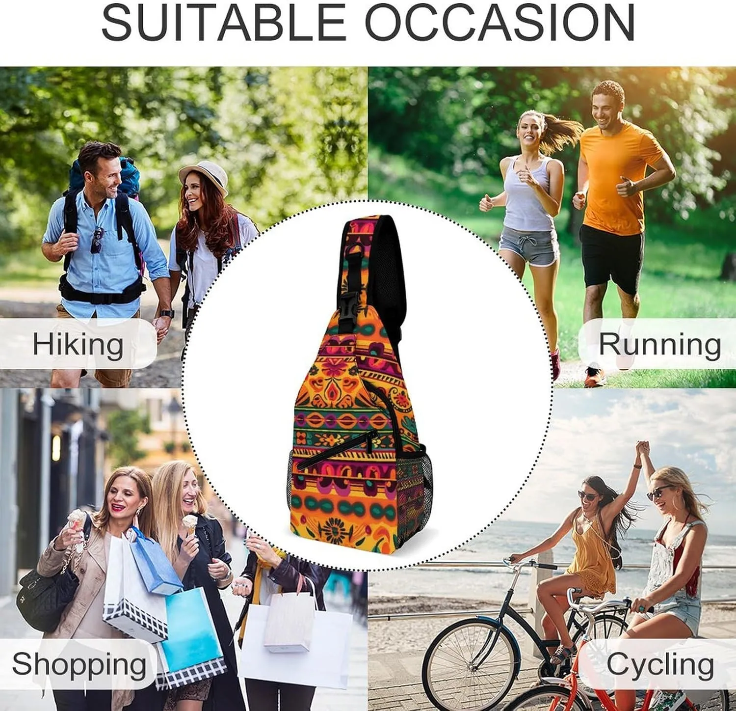 Crossbody Bag for Women Men Chest Bag Music Studio Sling Bag Crossbody Shoulder Bag Sling Backpack