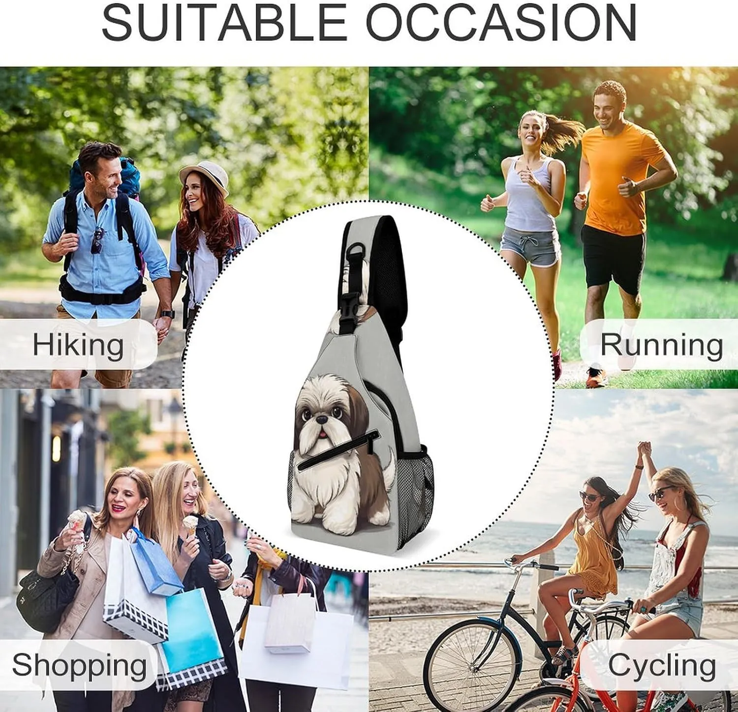Crossbody Bag for Women Men Chest Bag The Silent Monkey Sling Bag Crossbody Shoulder Bag Sling Backpack