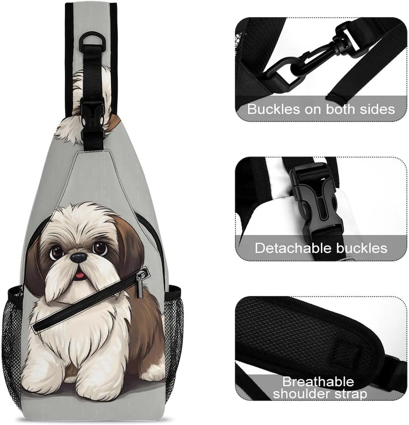 Crossbody Bag for Women Men Chest Bag The Silent Monkey Sling Bag Crossbody Shoulder Bag Sling Backpack