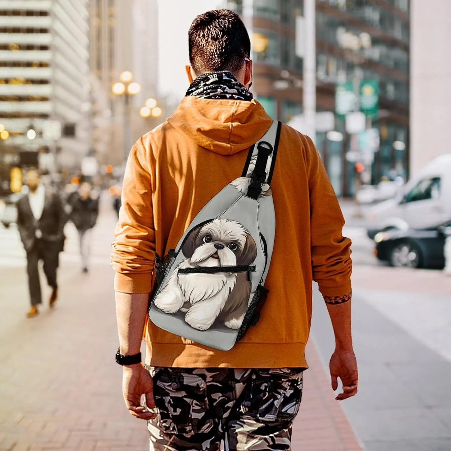Crossbody Bag for Women Men Chest Bag The Silent Monkey Sling Bag Crossbody Shoulder Bag Sling Backpack