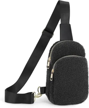 Crossbody Bag for Women, PU Leather Fanny Pack, Sling Bag, Chest Bag for Travel Shopping Sports