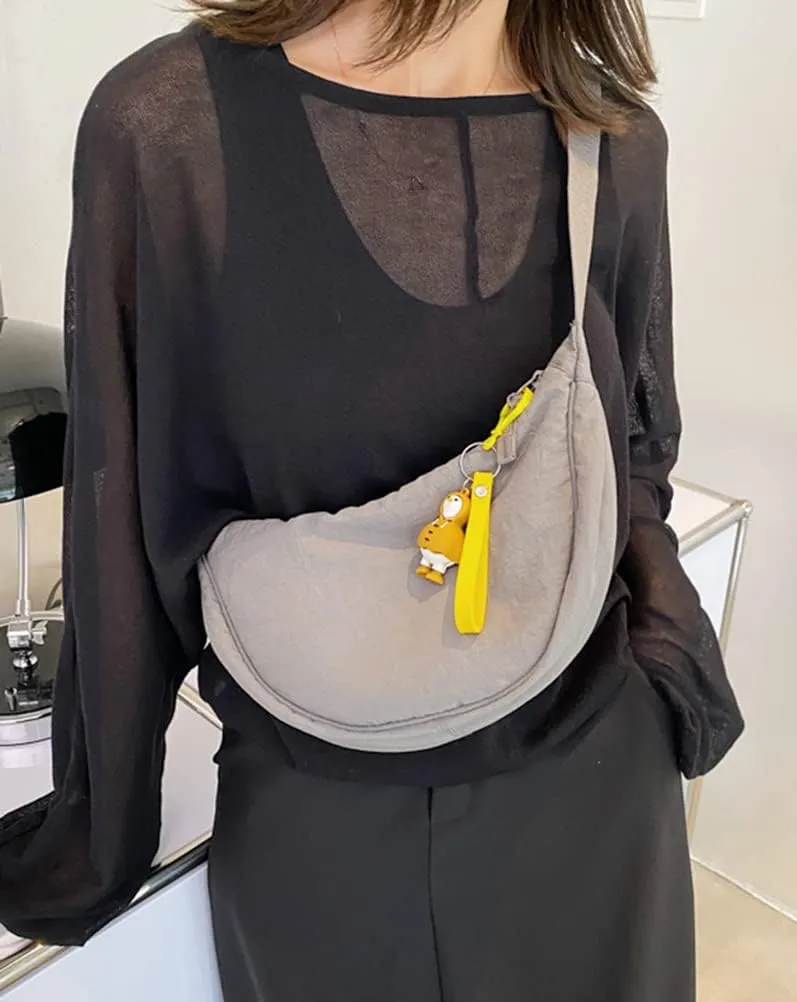 Crossbody Bag Hobo Sling Crescent Bag Women Men Trendy Small Shoulder Bag Purse Dumpling Bag Casual Handbag Adjustable Strap