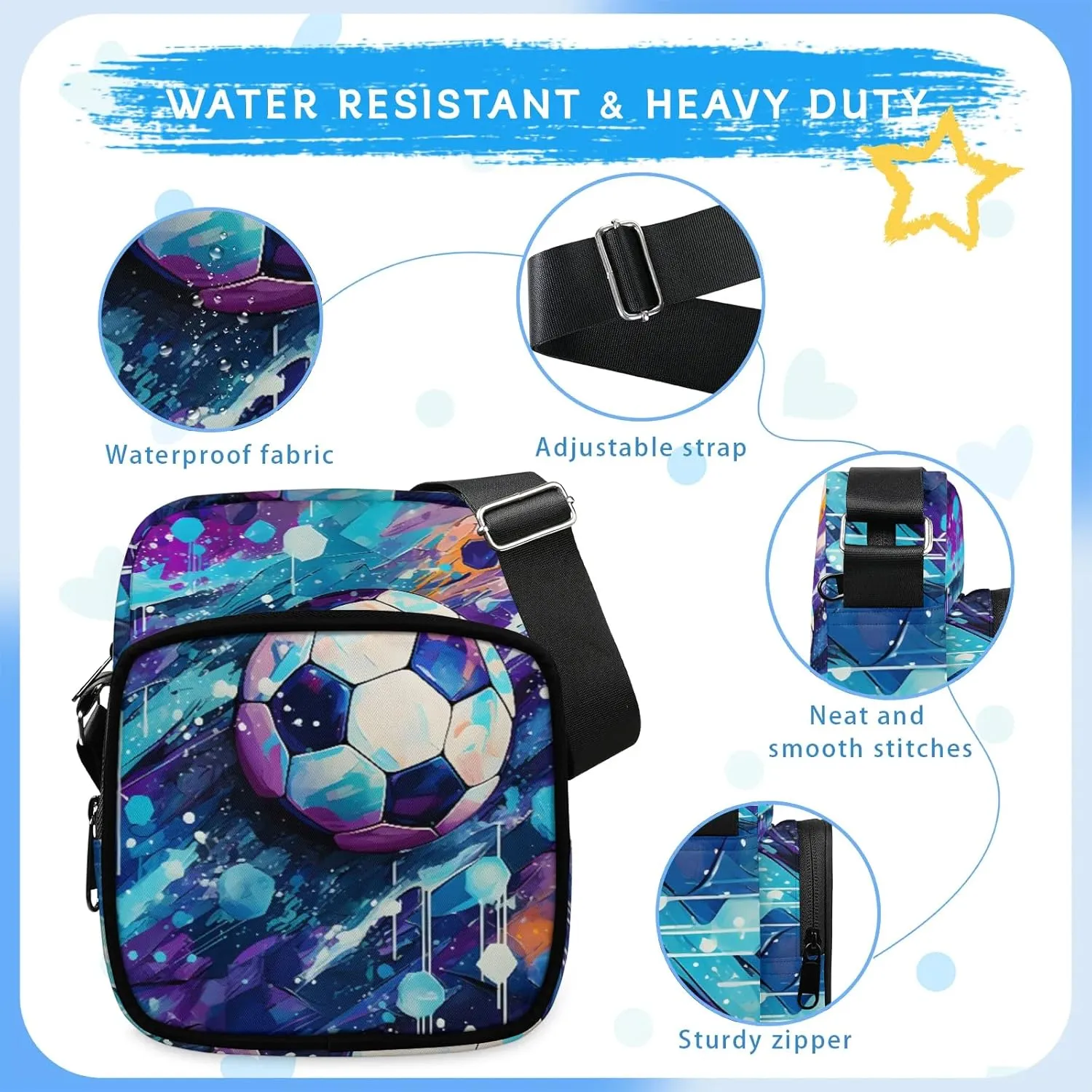 Crossbody Bag Small Sling Backpack Shoulder Bags Chest Pack Cross Body Daypack Basketball Belt Purses