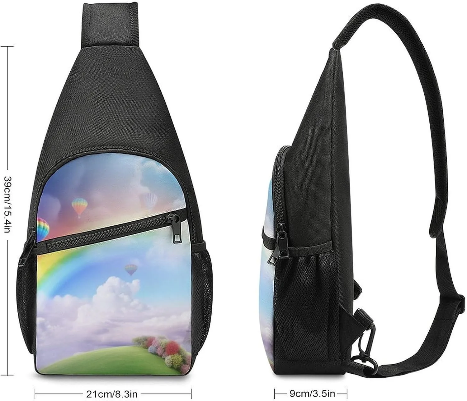 Crossbody Bag Travel Sling Bag for Men Small Sling Backpack Dreamy Rainbow Chest Bag Shoulder Bag for Outdoor