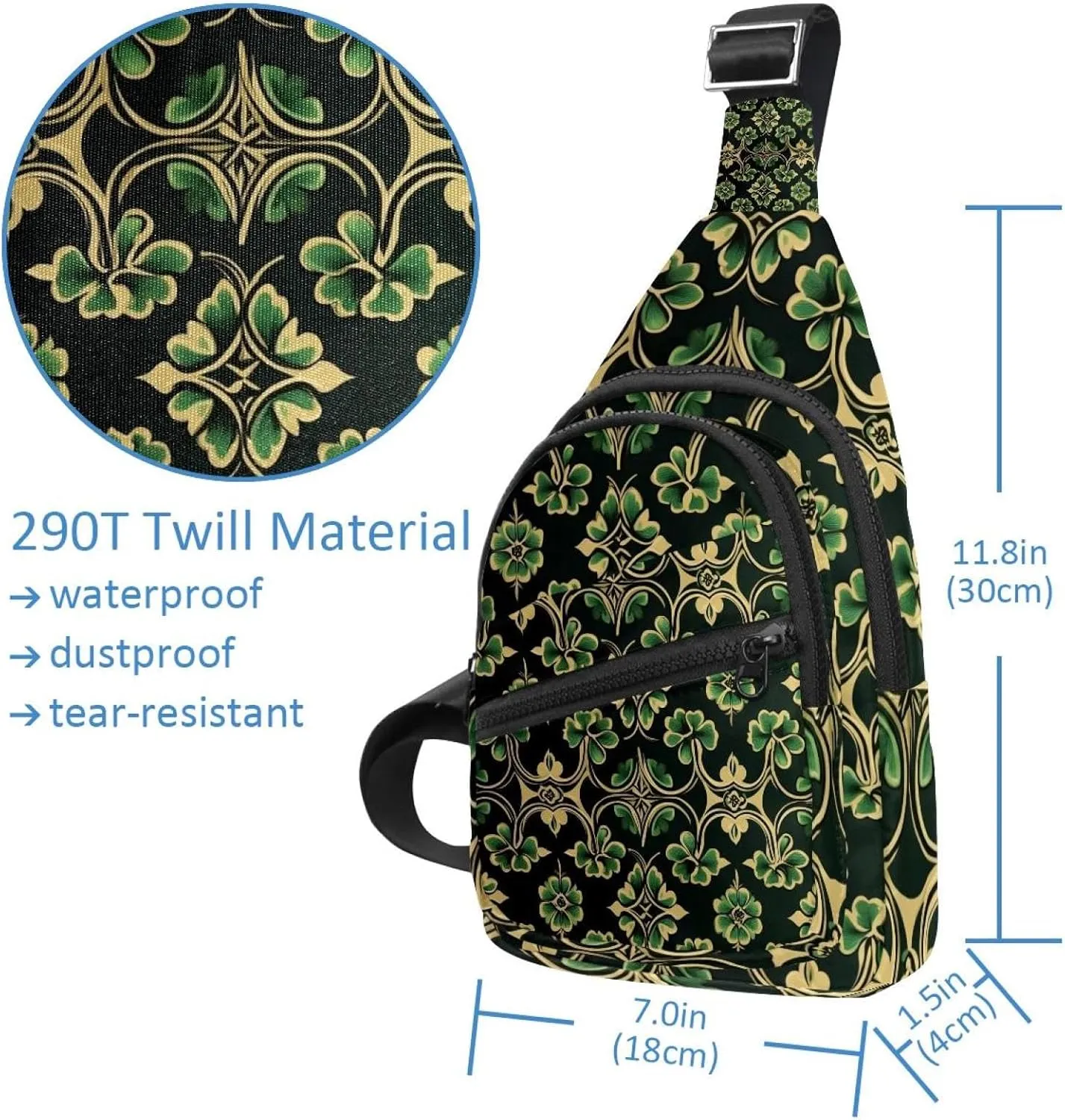 Crossbody Bags for Women Cross Body Bag for Woman Sling Bag Crossbody Bag Saint Patrick's Day Clover Leaf Sling Backpack Travel