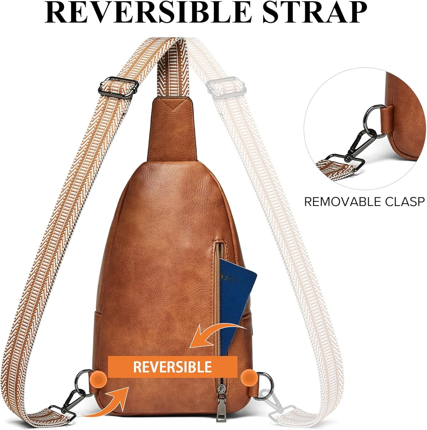 Crossbody Bags for Women Men Sling Bag 5 Pockets Fanny Pack Sling Backpack Chest Daypack Travel Purse Anti Theft