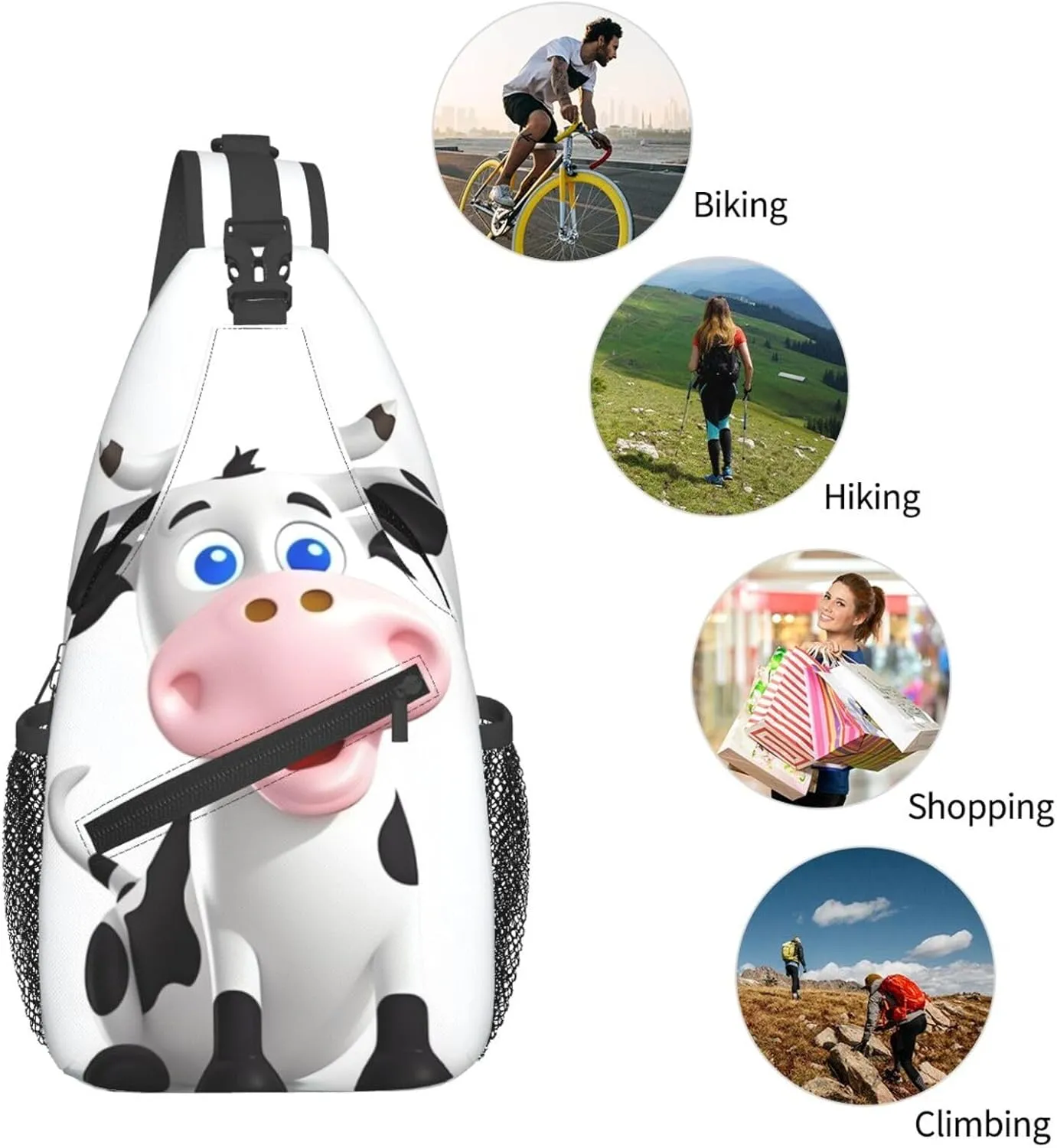 Crossbody Bags for Women Men Trendy Sling Bag Casual Chest Bag Japanese Crane Shoulder Bag for Travel Sport
