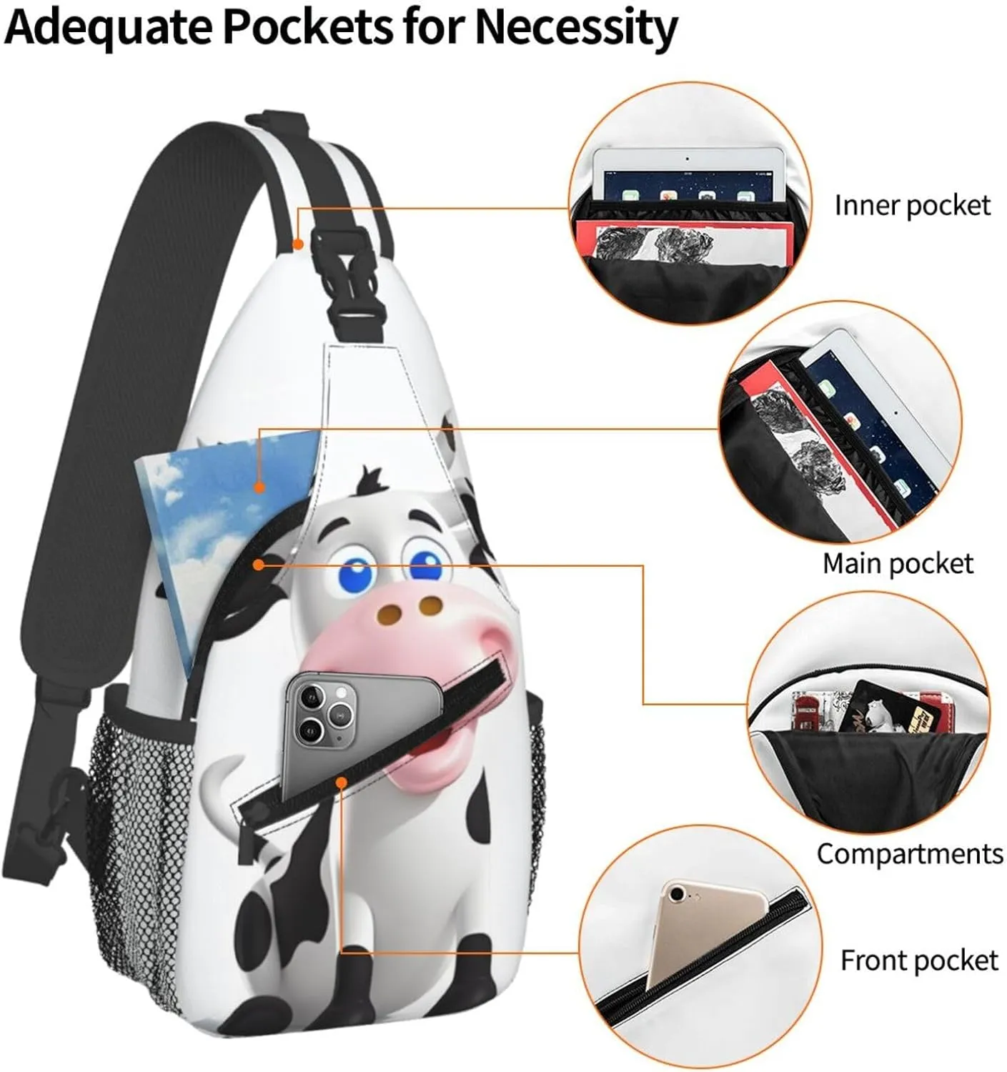 Crossbody Bags for Women Men Trendy Sling Bag Casual Chest Bag Japanese Crane Shoulder Bag for Travel Sport